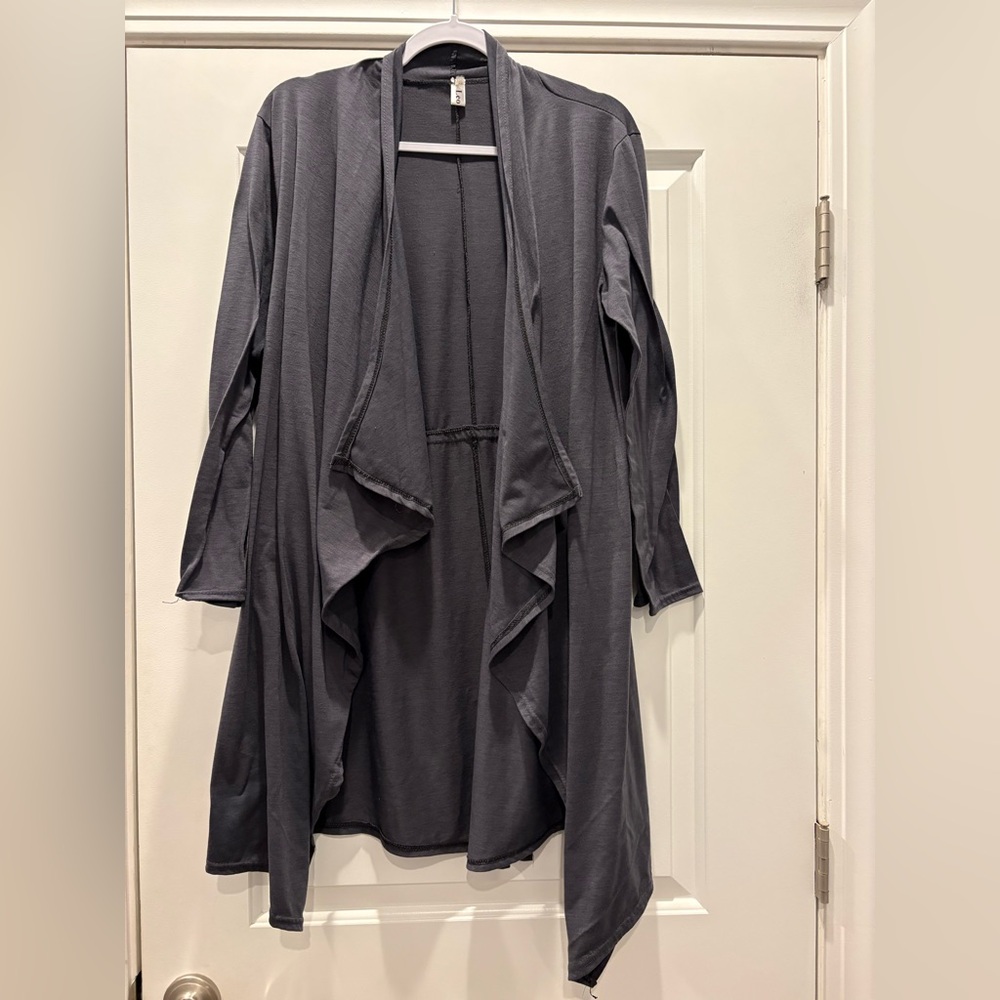 Leo Rosi Gray Open Front Cardigan
